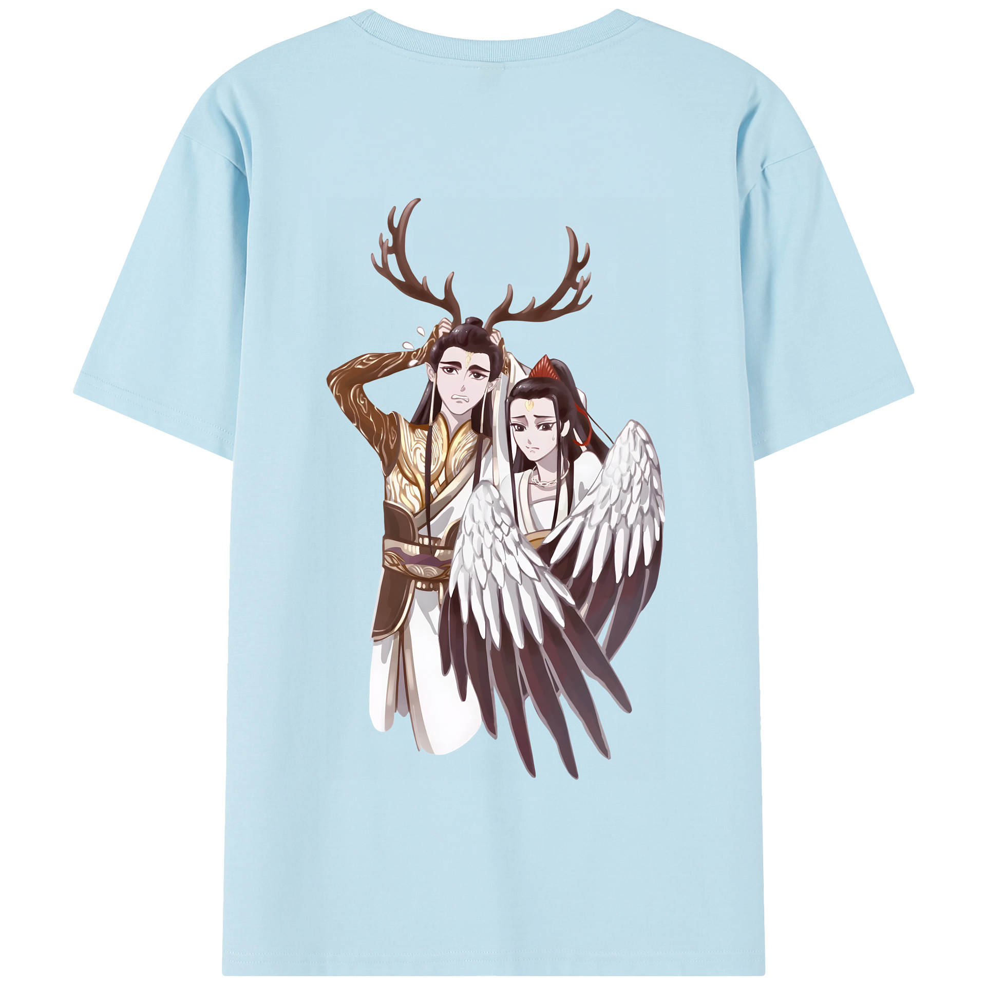 （画像用） Ne Zha 2 ナタ 魔童の大暴れ 綿100％半袖Tシャツ（背面プリント）